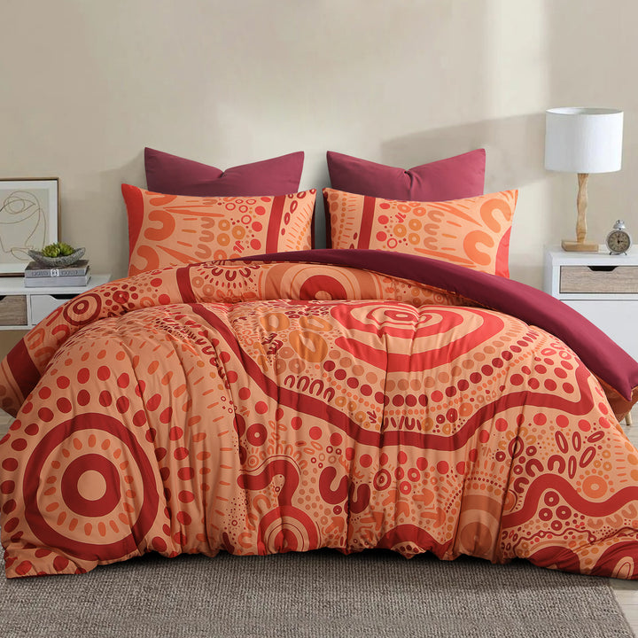 Quilt Cover Set: Wiradjuri Walkabout- Red Dust 🌋