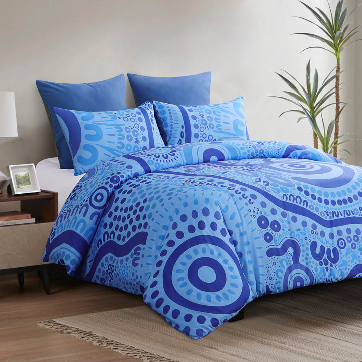 Bed Doona Set: Wiradjuri Walkabout- Blue 💙🩵