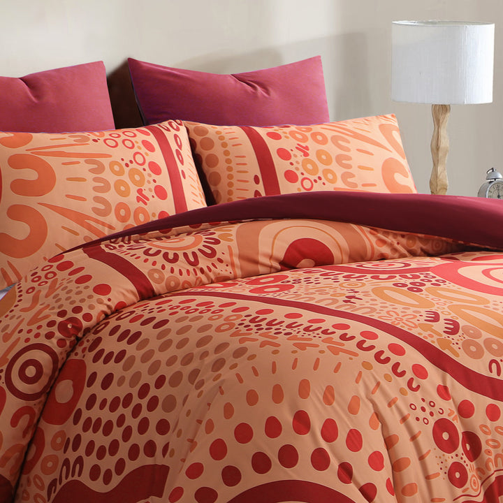 Quilt Cover Set: Wiradjuri Walkabout- Red Dust 🌋