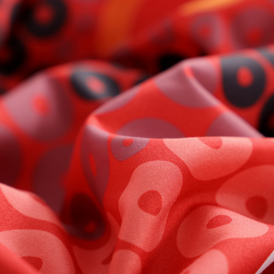 Quilt Cover Set- Waterways:CHERRY RED