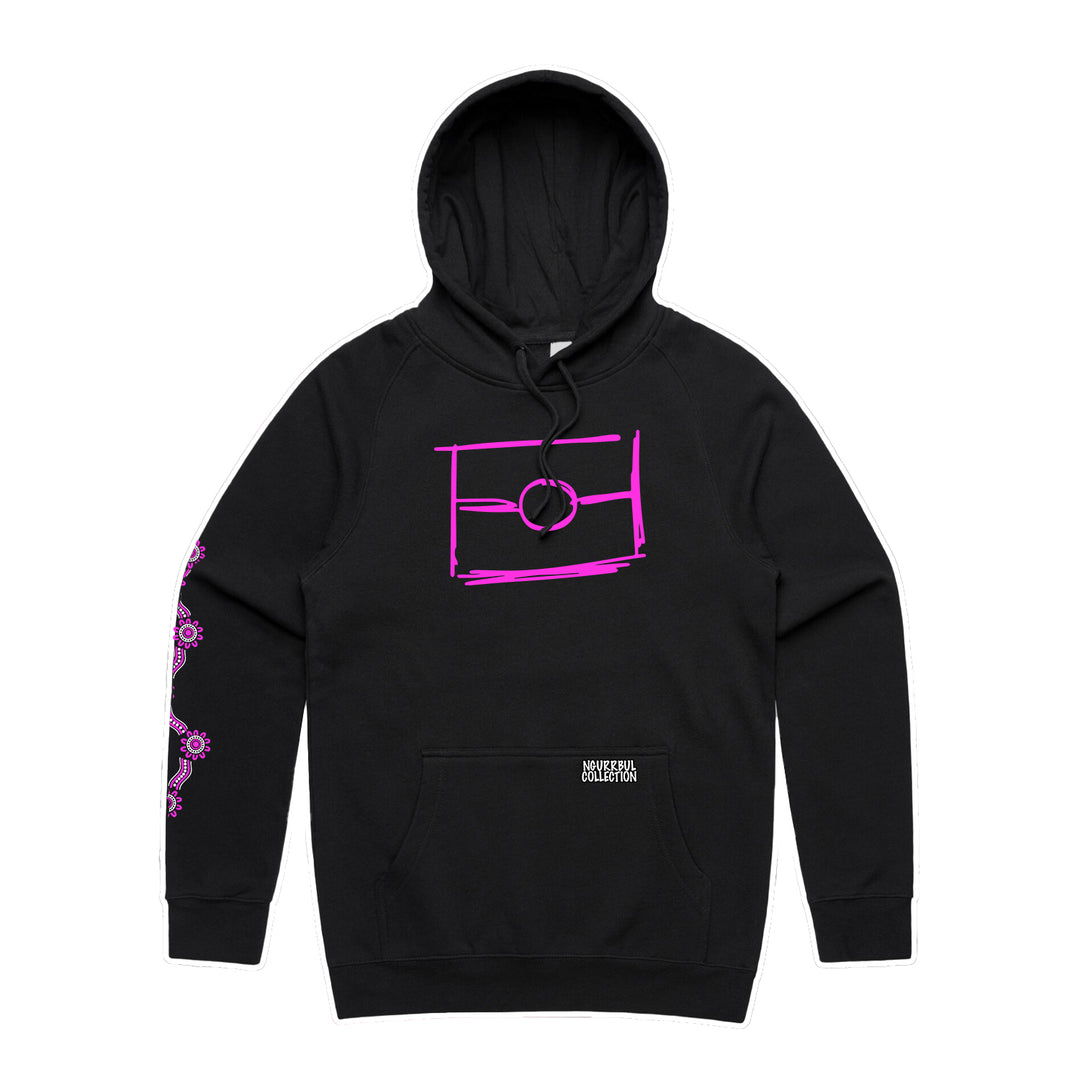 Black- Pink Graffiti Flag™️ Logo Hoodie