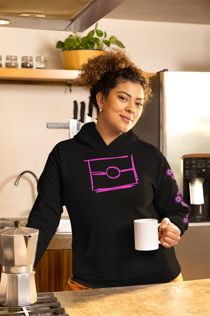 Black- Pink Graffiti Flag™️ Logo Hoodie