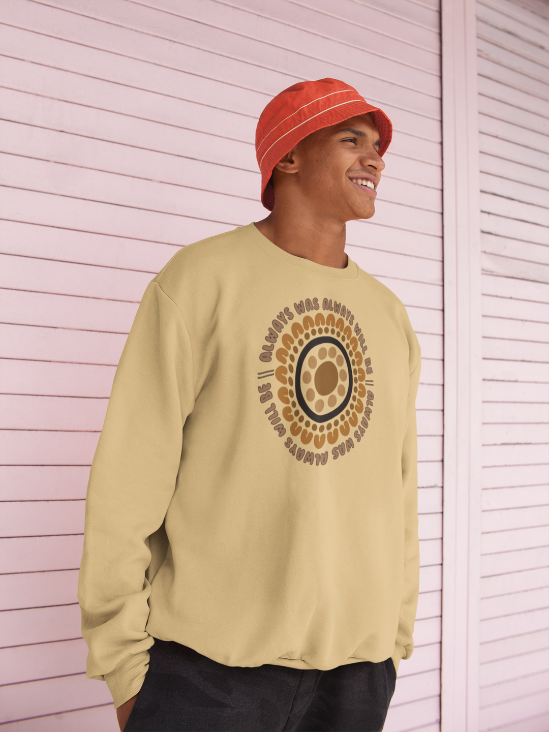 Always Was Puff Printed Jumper- Fawn
