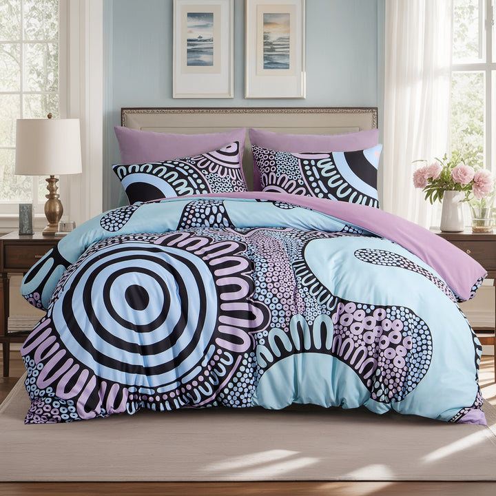 Quilt Cover Set: Wiradjuri Walkabout- Soft Pastel