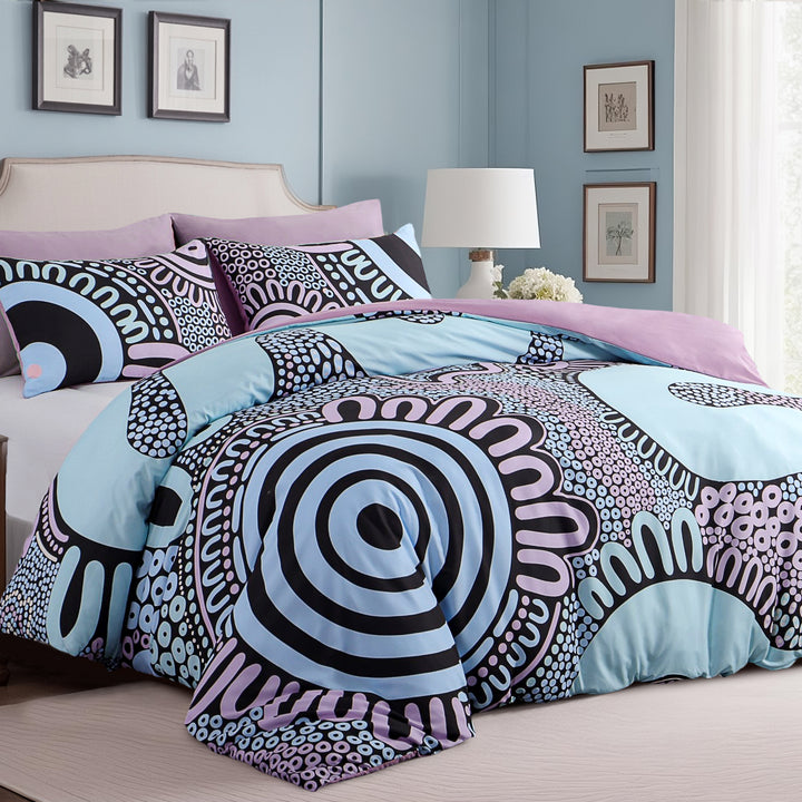 Quilt Cover Set: Wiradjuri Walkabout- Soft Pastel