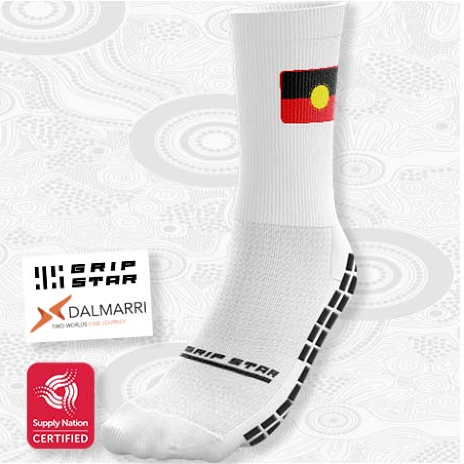 White Flag Grippy Sock
