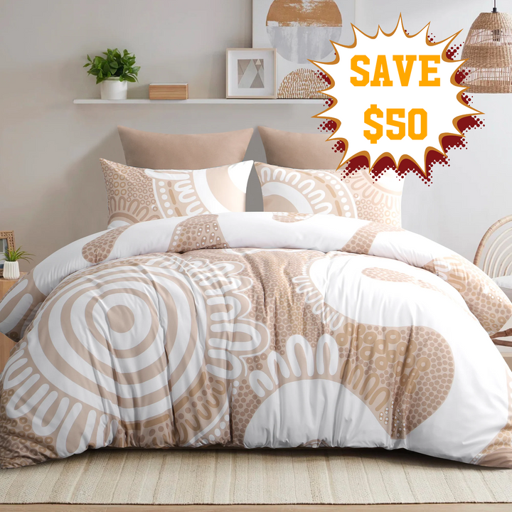 Badged - Quilt Cover Set- Waterways: Sand