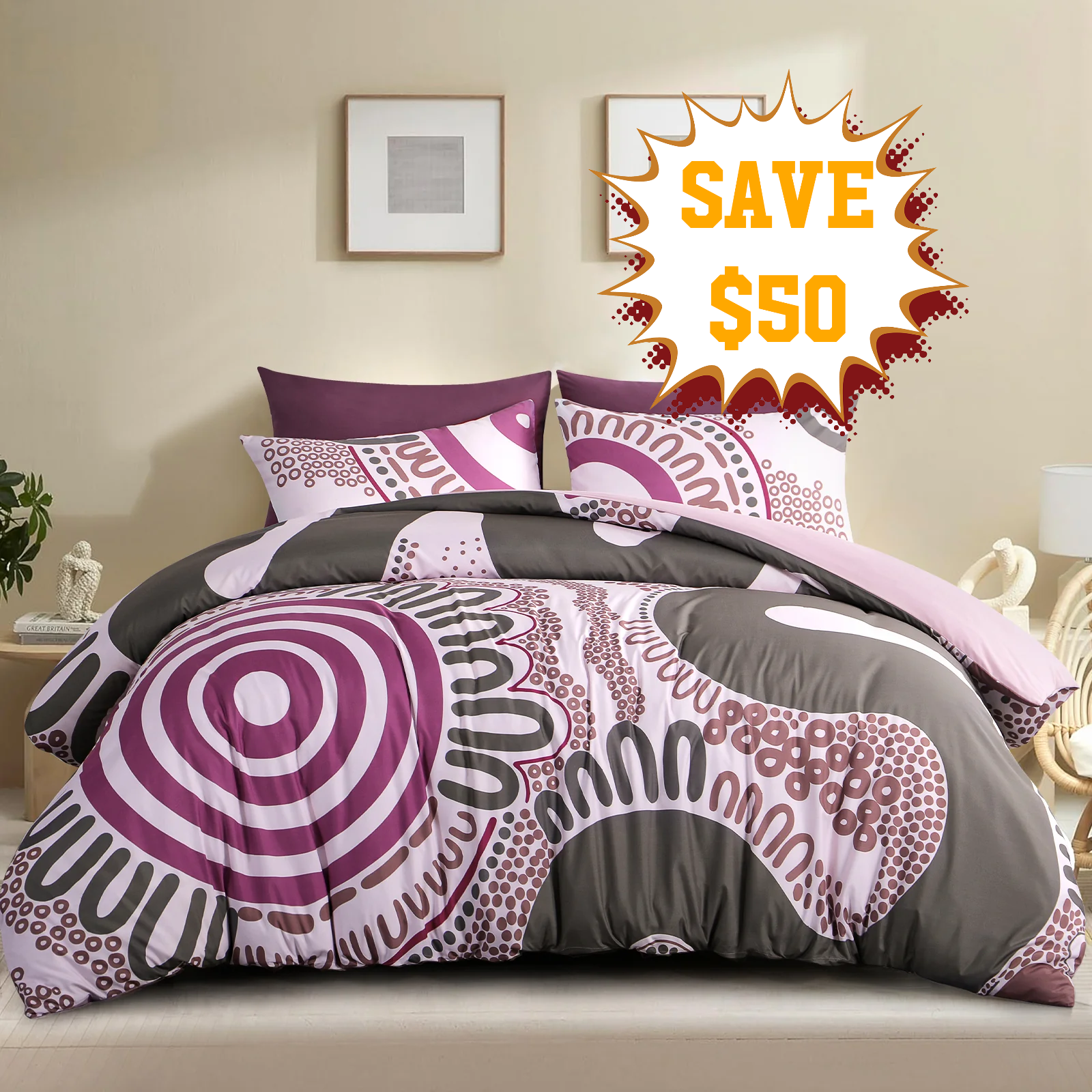 Badged - Quilt Cover Set- Waterways: Berries