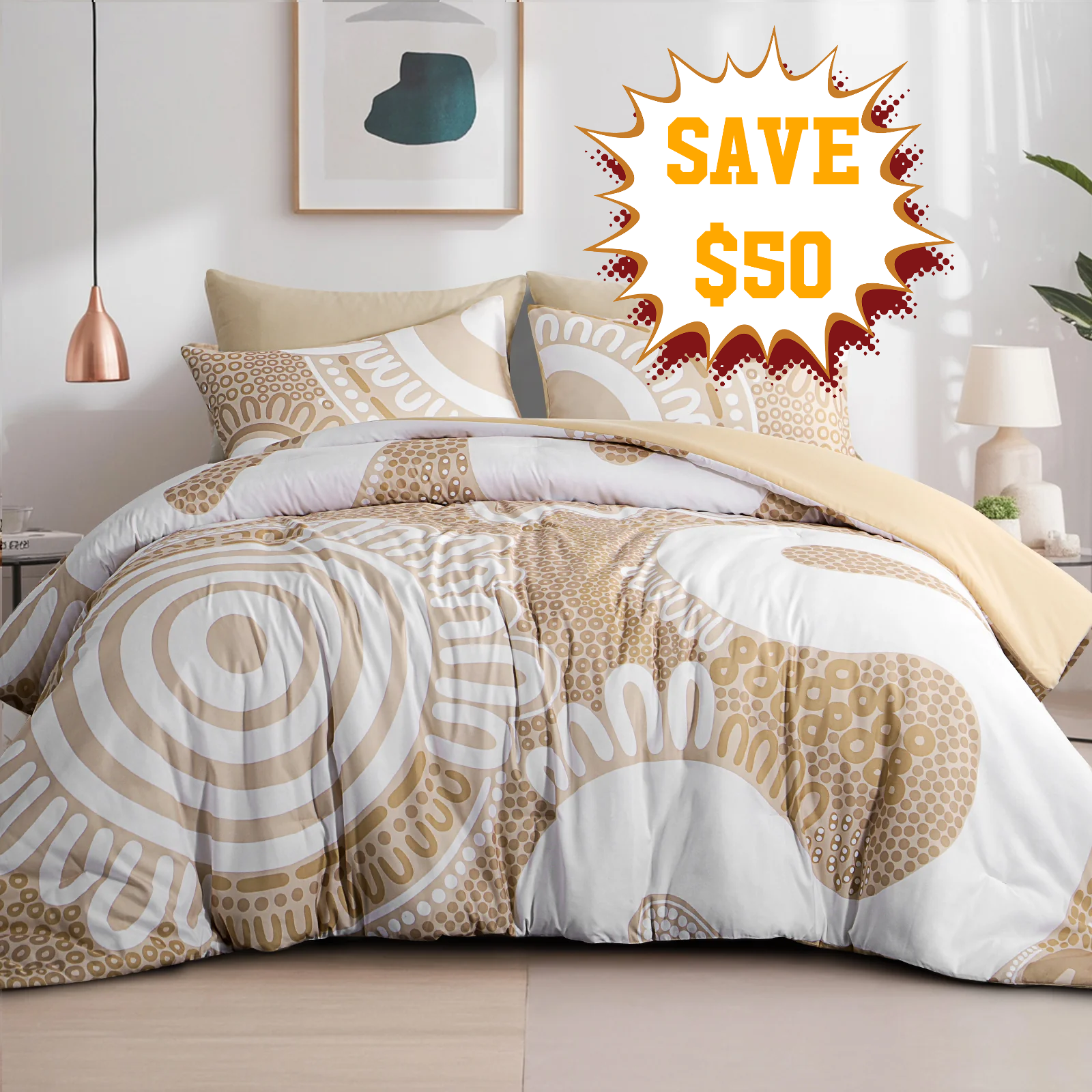 Badged - Comforter Set: Waterways - Sand