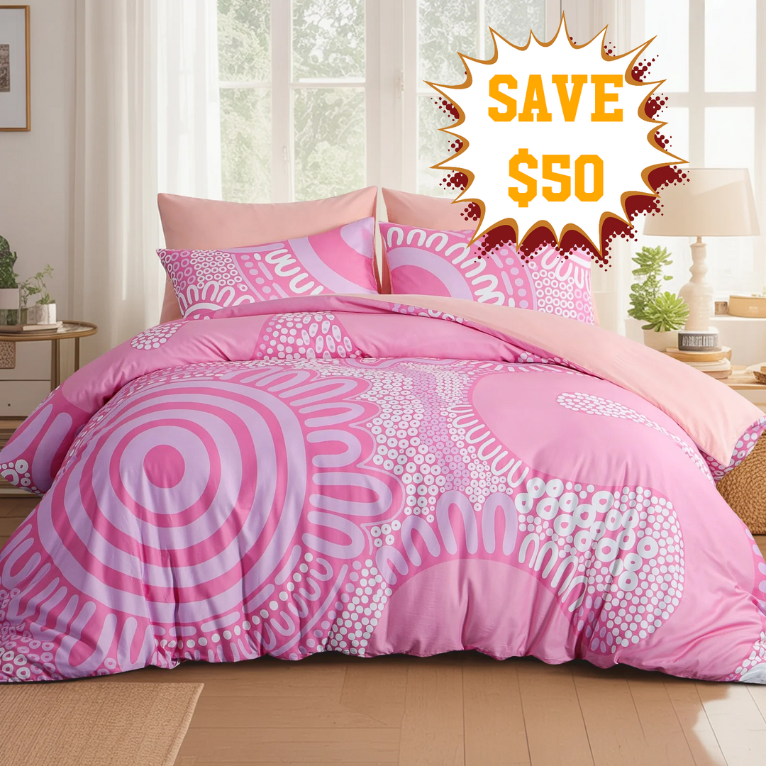 Badged - Quilt Cover Set: Cotton Candy 100% Cotton
