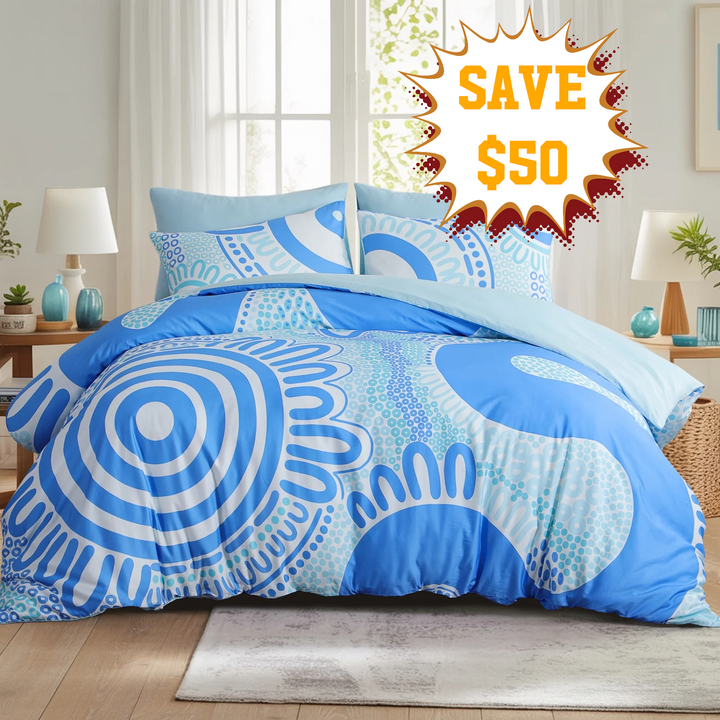 Badged - Quilt Cover Set: Seabreeze 100% Cotton