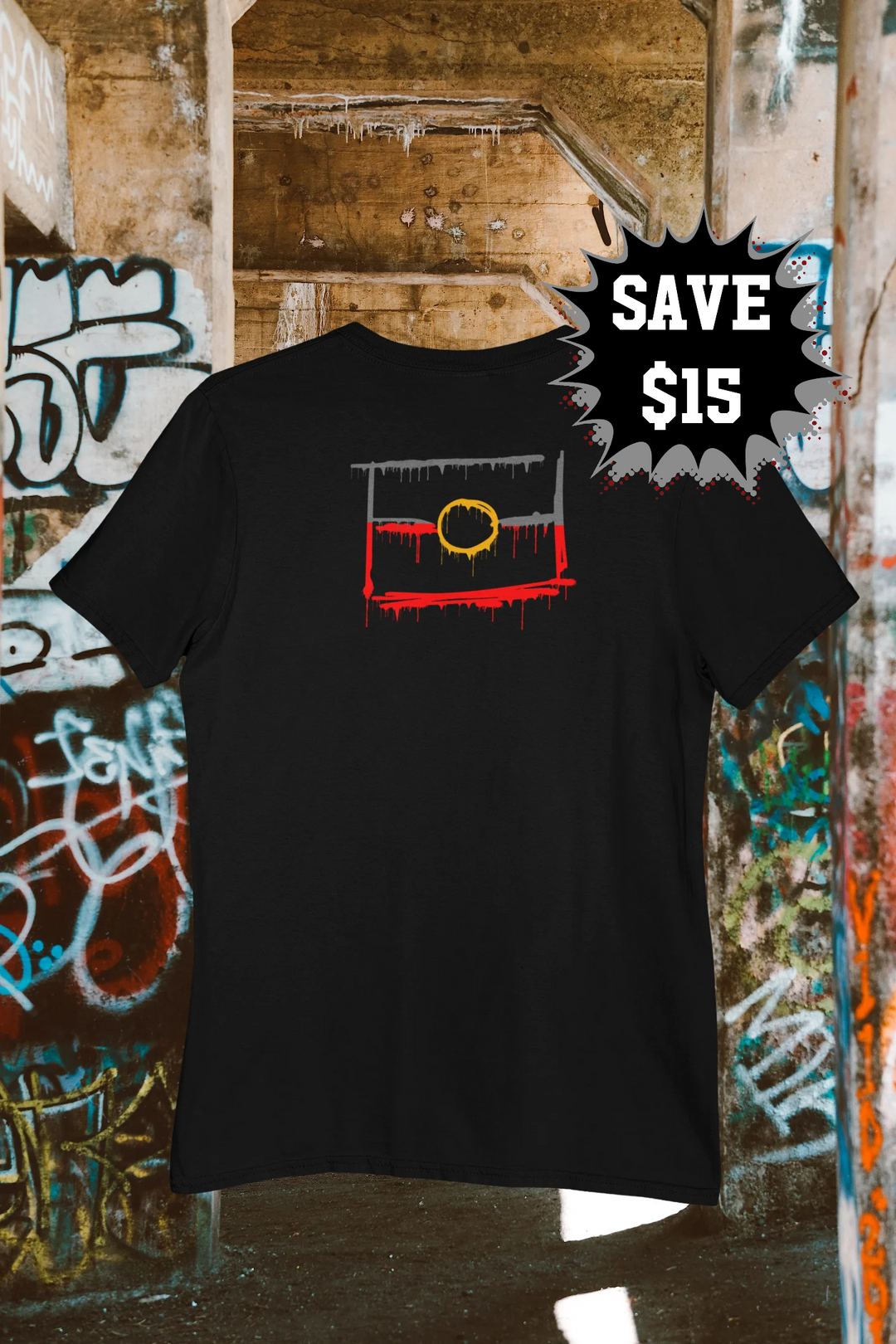 Badged - Paint Dripping Graffiti Flag Logo™️ Tee