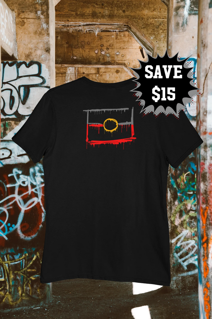 Badged - Paint Dripping Graffiti Flag Logo™️ Tee