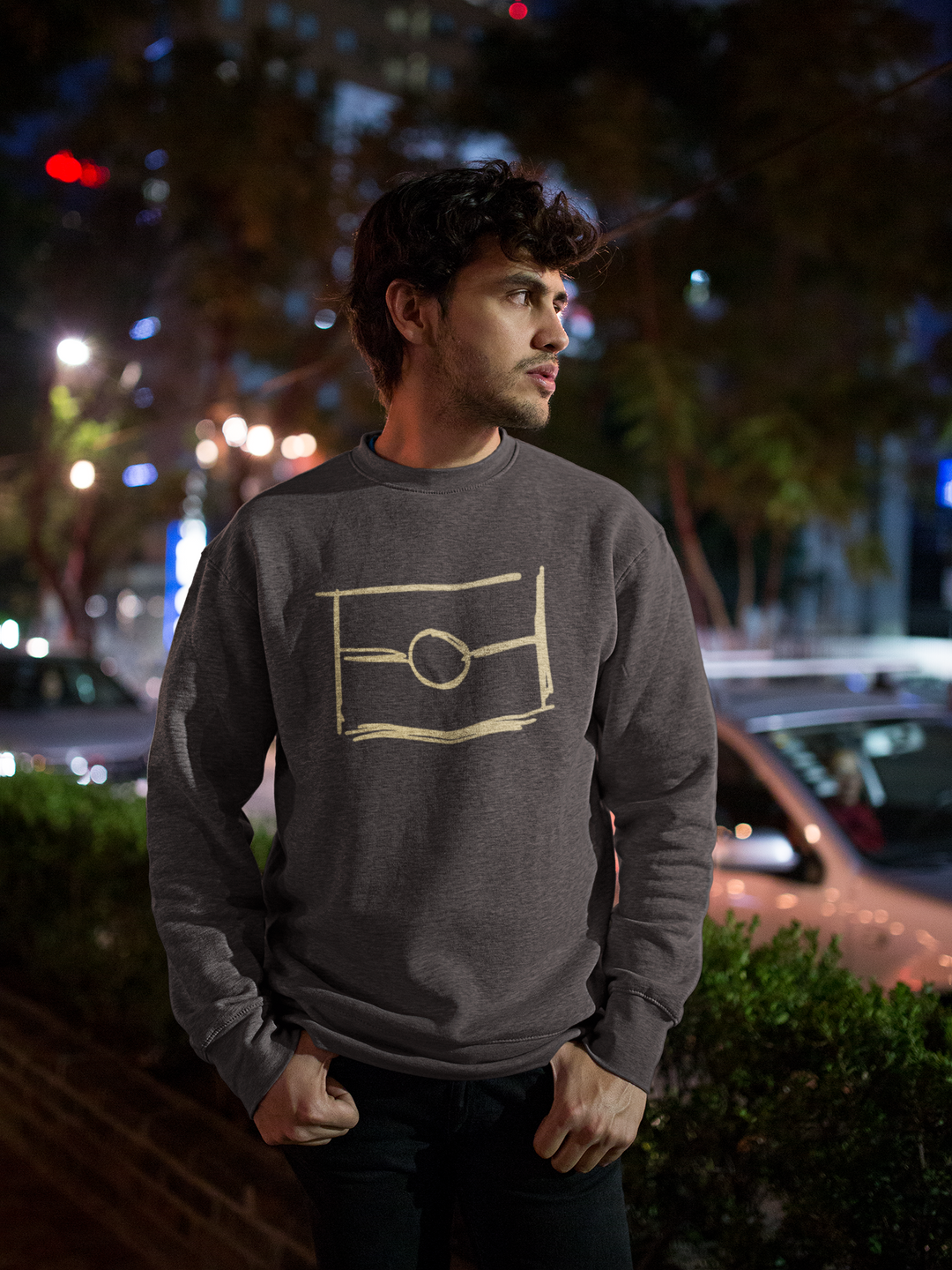 Graffiti Flag Embroidered Jumper- Charcoal